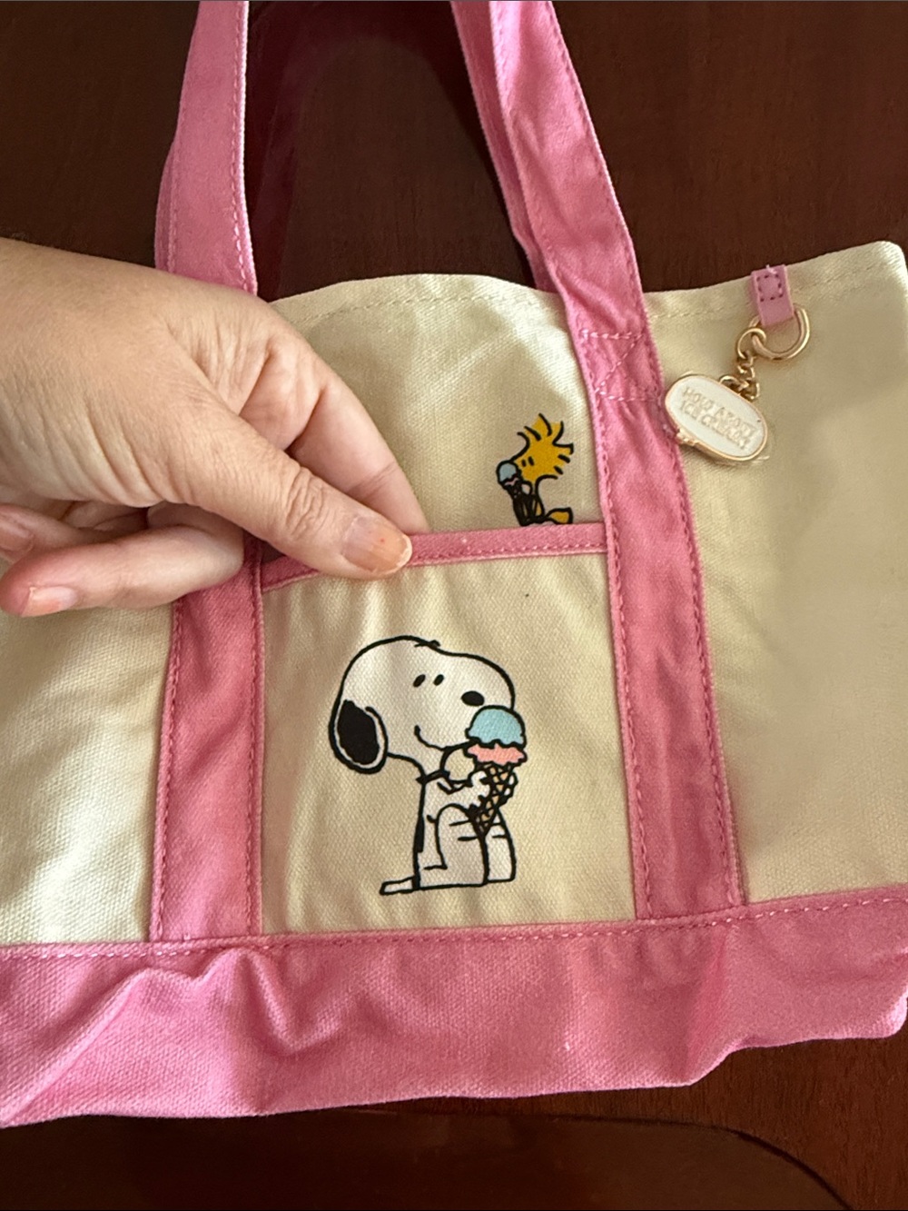 Peanuts Mini Tote with Snoopy and Woodstock - Picture 4 of 5